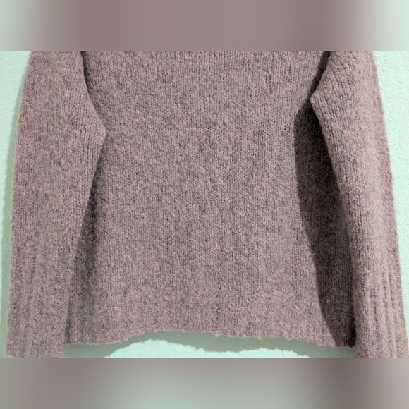 Vince Pink Melange Romantic Off-The-Shoulder Alpaca Wool Blend Sweater Winter - Picture 8 of 11